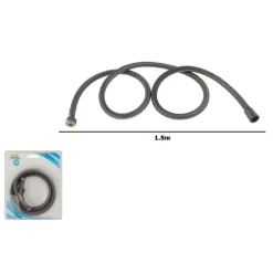 TUBO LACCIO FLESSIBILE DOCCIA DOCCETTA VASCA BAGNO 1.5MT UNIVERSALE 87136 GRIGIO