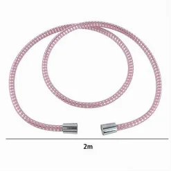 TUBO LACCIO FLESSIBILE DOCCIA 2METRI LACCIO PVC RIVESTIMENTO ROSA RICAMBIO 87295