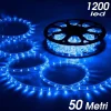 TUBO LUMINOSO 1200 LED 50 MT BLU PER USO ESTERNO CONTROLLER 8 GIOCHI LUCE