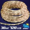 TUBO LUMINOSO 30 METRI LED BIANCO CALDO 720 LUCI PER INTERNO E PER ESTERNO