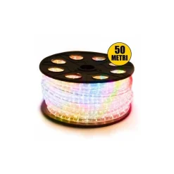 TUBO LUMINOSO 50 METRI MULTICOLORE PER USO ESTERNO CON CONTROLLER 8 GIOCHI LUCE