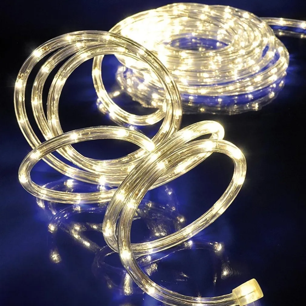 TUBO LUMINOSO A LED PER ESTERNO BIANCO CALDO 10 METRI CON CONTROLLER GIOCHI LUCE