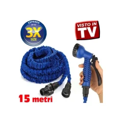TUBO MAGICO DA GIARDINO 15 METRI ALLUNGABILE ESTENSIBILE MAGIC HOSE VARI COLORI