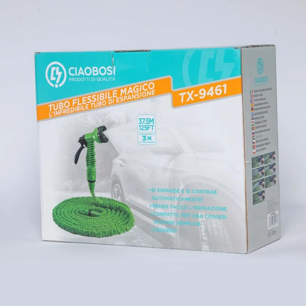 TUBO MAGICO PER IRRIGAZIONE 37,5 MT 125FT GIARDINO ESTENSIBILE PISTOLA TX-9461