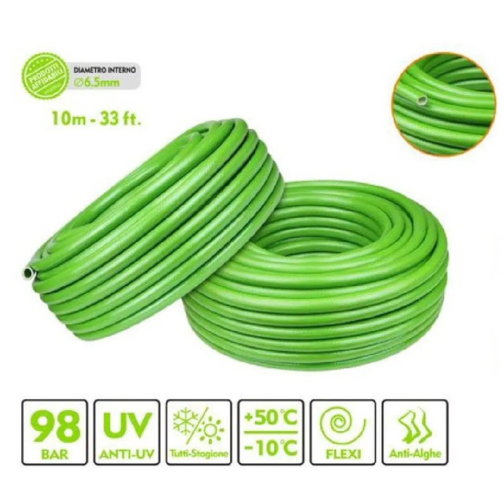 TUBO PER GIARDINO IRRIGAZIONE IN PVC VERDE POMPA ACQUA 10METRI 33FT Ø6.5MM 57511