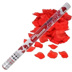 TUBO SPARA CUORI PETALI ROSSI CANNONE PER FESTA SAN VALENTINO PARTY 50 CM