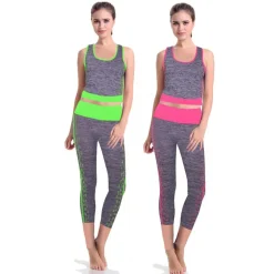 TUTA YOGA TAGLIA UNICA TESSUTO ELASTICO MEZZA GAMBA PALESTRA FITNESS CANOTTA