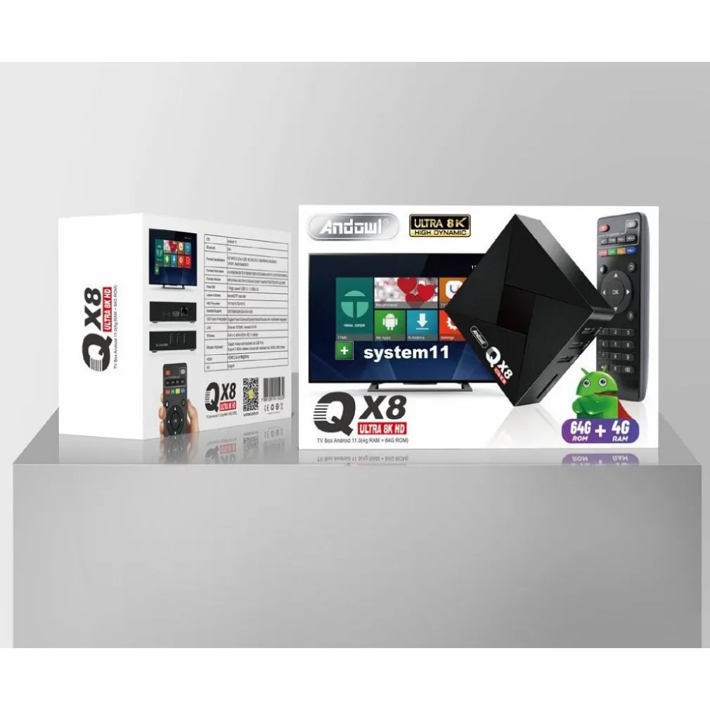 TV BOX 8K ULTRA HD ANDROID 11.0 4G RAM + 64G ROM SMART TV SMARTTV YOUTUBE QX8