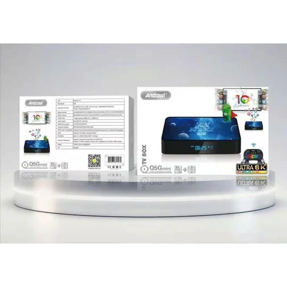 TV BOX Q5GMINI ULTRA 6K HD 4G RAM + 64G WI-FI ANDROID 10 SMART TV BOX TASTIERA