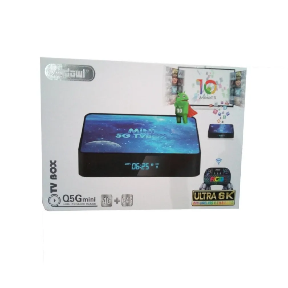 TV BOX Q5GMINI ULTRA 6K HD 4G RAM + 64G WI-FI ANDROID 10 SMART TV BOX TASTIERA