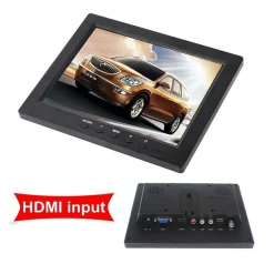 TV TELEVISORE MONITOR LCD 8'' TFT VIDEOSORVEGLIANZA VGA BNC HDMI USB TELECOMANDO