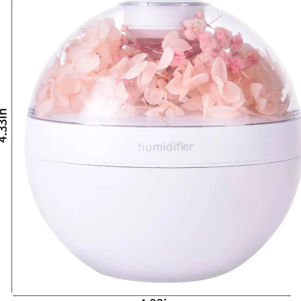 UMIDIFICATORE PER AMBIENTE AROMATERAPIA OLI ESSENZIALI USB CON FIORI PROFUMATORE