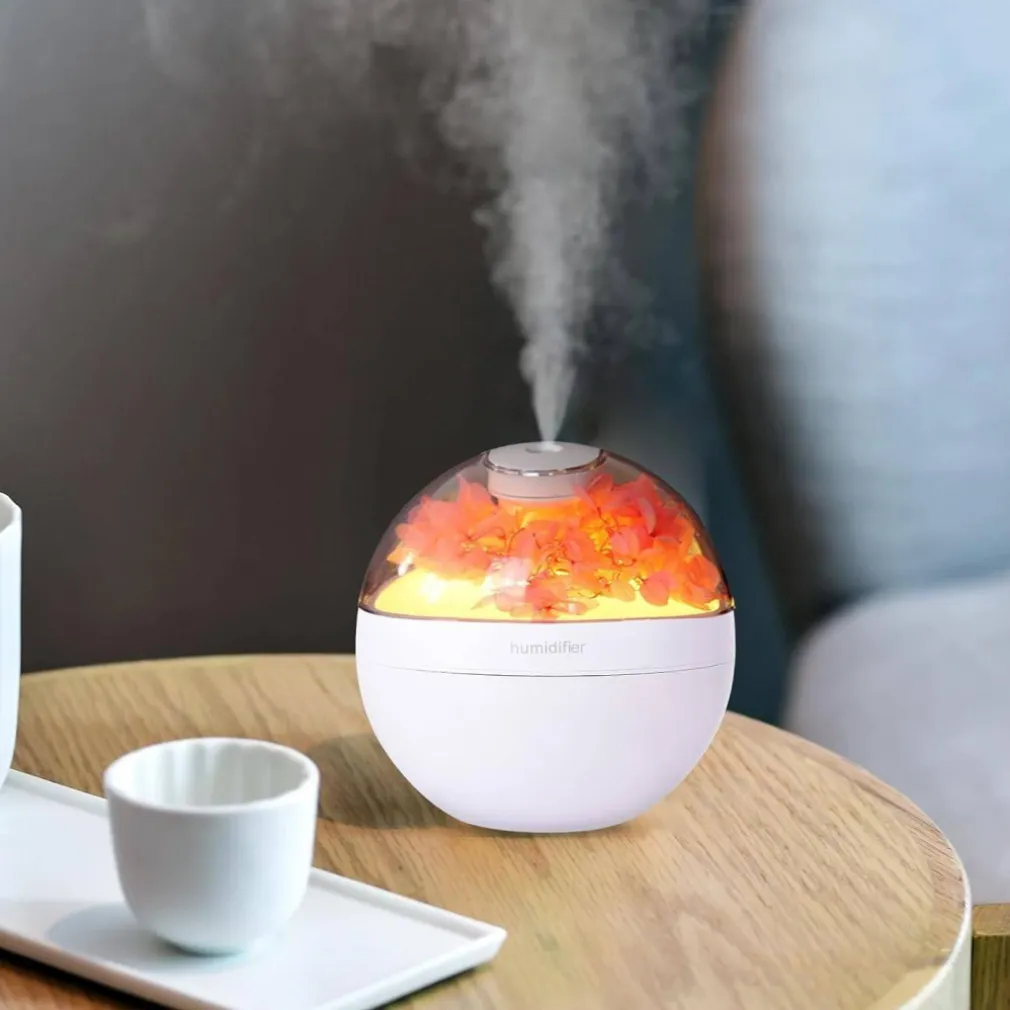 UMIDIFICATORE PER AMBIENTE AROMATERAPIA OLI ESSENZIALI USB CON FIORI PROFUMATORE