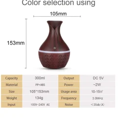 UMIDIFICATORE ULTRASUONI DIFFUSORE DI AROMI OLI ESSENZIALI PER AROMATERAPIA ASCU