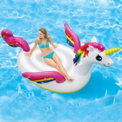 UNICORNO GONFIABILE GIGANTE ISOLA MATERASSINO MARE PISCINA 224X164 CM