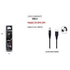 USB 2.0 CAVO ALTA VELOCITÀ STAMPANTE SCANNER 1.8MT TRASFERIMENTO DATI CA-BM1.8M