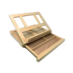 VALIGETTA ARTISTI IN LEGNO CON BASE D'APPOGGIO E CASSETTO PER DIPINGERE 07076