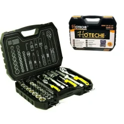 VALIGIA SET CHIAVI A BUSSOLA 73 PEZZI 1/2" 1/4" CHIAVI A CRICCHETTO REVERSIBILI