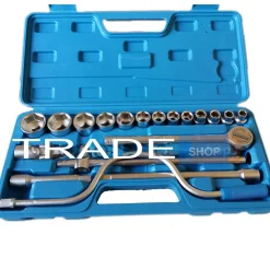 VALIGIA SET CHIAVI A BUSSOLA 19 PEZZI VANADIUM CON CRICCHETTO PROLUNGHE 125 250