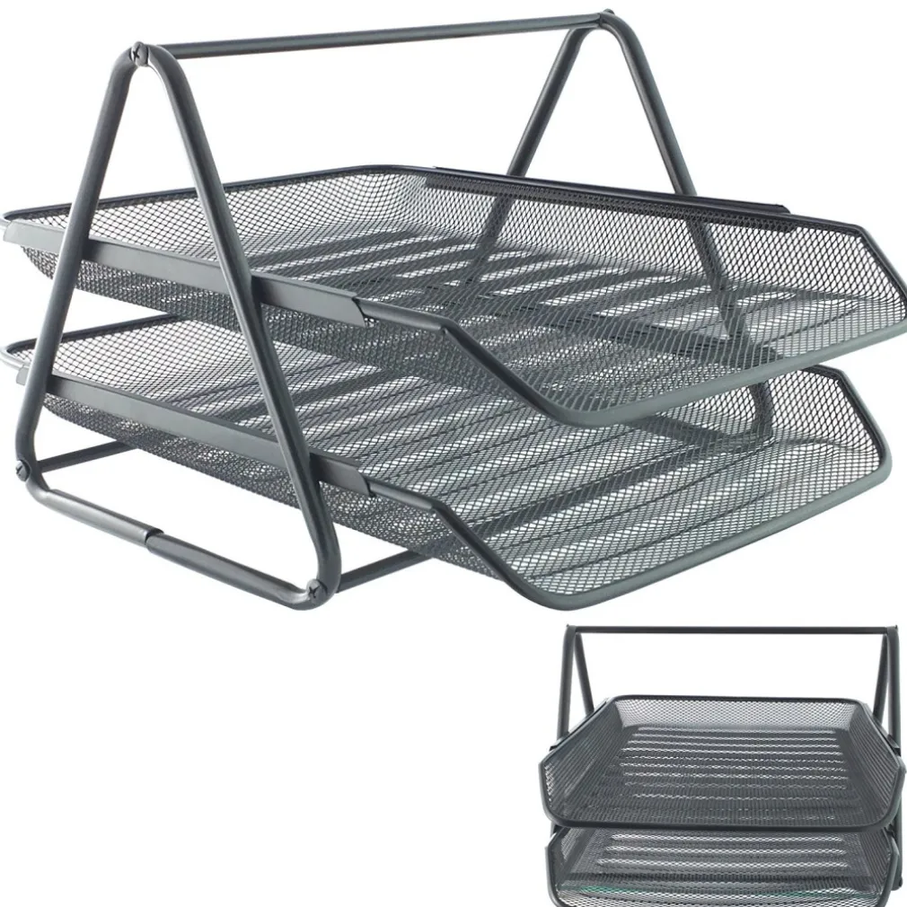 VASCHETTA PORTADOCUMENTI PORTA DOCUMENTI PER UFFICIO IN METALLO SCRIVANIA 2