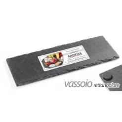 VASSOIO ARDESIA NATURAL STONE PIATTO RETTANGOLARE 30X10 CM PORTATA TAVOLA 752193