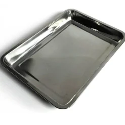 VASSOIO GUANTIERA IN ACCIAIO INOX RETTANGOLARE PORTATA CUCINA MISURE 36X27X4,8CM