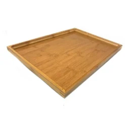 VASSOIO LEGNO DI BAMBOO RETTANGOLARE BORDO ALTO X ALIMENTI COLAZIONE 41X29X2,5CM