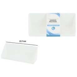 VASSOIO MULTIUSO ARMADIETTO ORGANIZZATORE ACCESSORI BAGNO TRUCCO BIANCO 227X77X83MM 10854