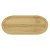 VASSOIO MULTIUSO IN BAMBÙ DECORATIVO ORGANIZER OVALE PER BAGNO CUCINA 26.5X9CM 10852