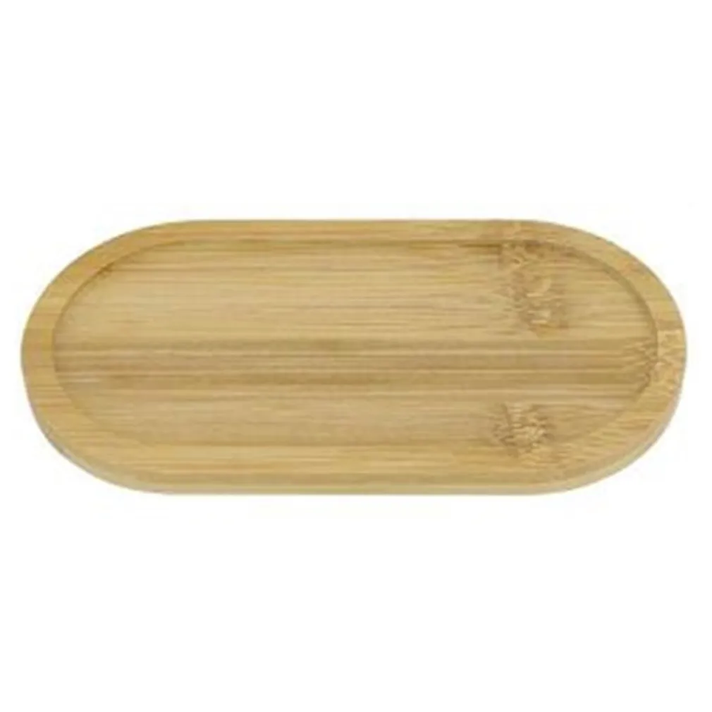 VASSOIO MULTIUSO IN BAMBÙ DECORATIVO ORGANIZER OVALE PER BAGNO CUCINA 26.5X9CM 10852