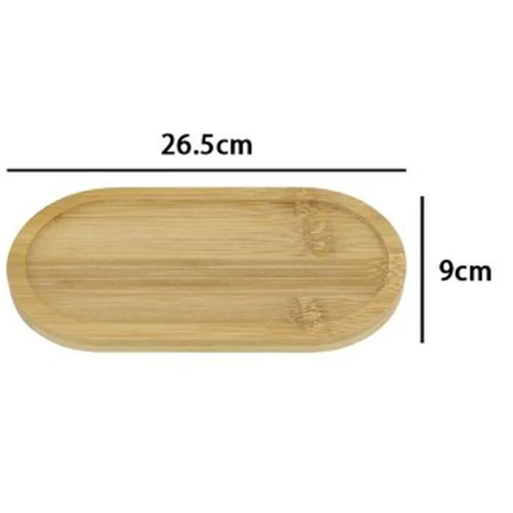 VASSOIO MULTIUSO IN BAMBÙ DECORATIVO ORGANIZER OVALE PER BAGNO CUCINA 26.5X9CM 10852