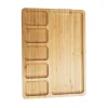 VASSOIO PIATTO CON DIVISIONI SCOMPARTI 6 COMPARTI IN BAMBU RETTANGOLARE 32X24 CM