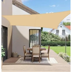 VELA TENDA QUADRATA PARASOLE PROTEZIONE SOLE OMBREGGIATURA GIARDINO 3X3MT BEIGE 017029