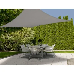 VELA TENDA QUADRATA PARASOLE PROTEZIONE SOLE OMBREGGIATURA GIARDINO 3X3MT GRIGIO 222584