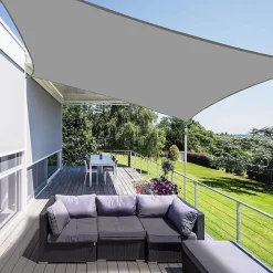 VELA TENDA QUADRATA PARASOLE PROTEZIONE SOLE OMBREGGIATURA GIARDINO 3X3MT GRIGIO 222584