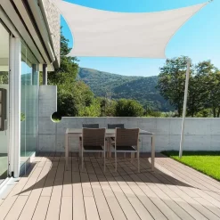 VELA TENDA RETTANGOLARE PARASOLE PROTEZIONE SOLE OMBRA GIARDINO 3X4 MT BIANCA 017036