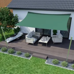 VELA TENDA RETTANGOLARE PARASOLE PROTEZIONE SOLE OMBRA GIARDINO 2X3 MT VERDE 017031