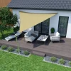VELA TENDA TRIANGOLARE PARASOLE PROTEZIONE SOLE OMBREGGIATURA GIARDINO 3X3X3MT BEIGE 017019