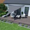 VELA TENDA TRIANGOLARE PARASOLE PROTEZIONE SOLE OMBRA GIARDINO 5X5X5 MT GRIGIO 222570
