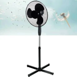 VENTILATORE A COLONNA PIANTANA 45W PALE 40CM 3 VELOCITÀ ALTEZZA REGOLABILE NERO
