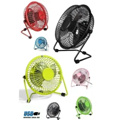 VENTILATORE A PALE USB IN METALLO SILENZIOSO POTENTE DA TAVOLO SCRIVANIA PER PC