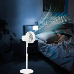VENTILATORE A PIANTANA 90 W CON MOTORE CCA 3 VELOCITÀ ALTEZZA 100CM 5 PALE DA 10”