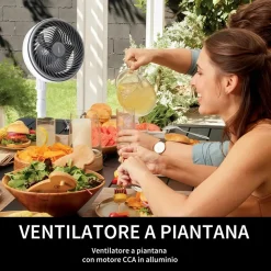 VENTILATORE A PIANTANA 90 W CON MOTORE CCA 3 VELOCITÀ ALTEZZA 100CM 5 PALE DA 10”