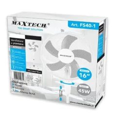 VENTILATORE A PIANTANA 130CM 3 VELOCITÀ 45 W 16" FUNZIONE DI OSCILLAZIONE FS40-1