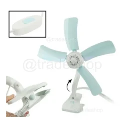 VENTILATORE A PINZA CON DOPPIO SNODO 5 PALE DA SCRIVANIA TAVOLO CASA UFFICIO