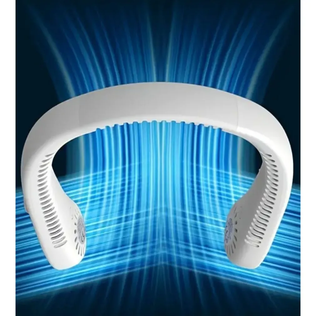 VENTILATORE DA COLLO PORTATILE DISPLAY 5 LIVELLI VELOCITÀ RICARICABILE USB SPORT