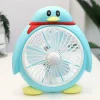 VENTILATORE DA TAVOLO 3 VENTOLE A FORMA DI PINGUINO SILENZIOSO COLORATO 8"