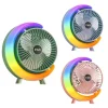 VENTILATORE DA TAVOLO USB 3 VELOCITA' CON LUCE RGB COMPATTO SILENZIOSO PORTATILE