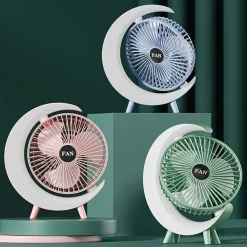 VENTILATORE DA TAVOLO USB 3 VELOCITA' CON LUCE RGB COMPATTO SILENZIOSO PORTATILE