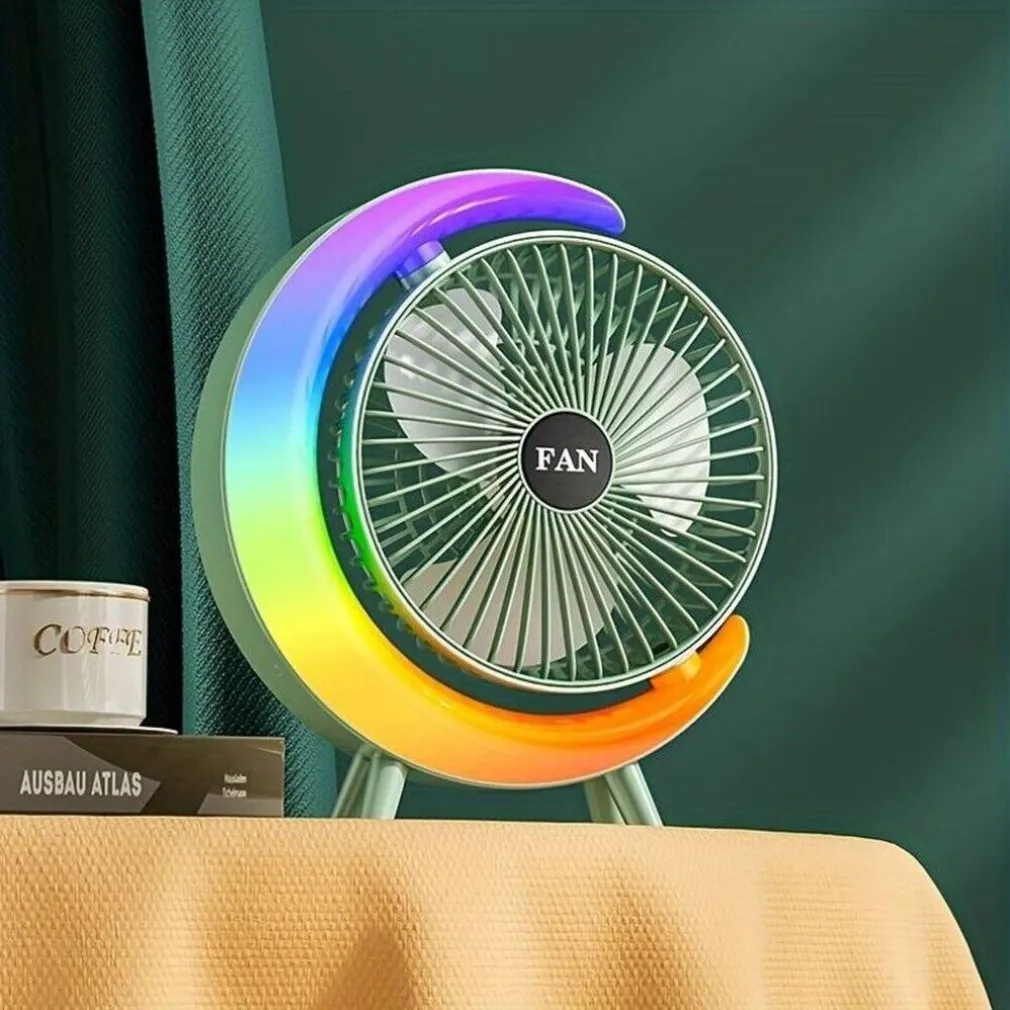 VENTILATORE DA TAVOLO USB 3 VELOCITA' CON LUCE RGB COMPATTO SILENZIOSO PORTATILE